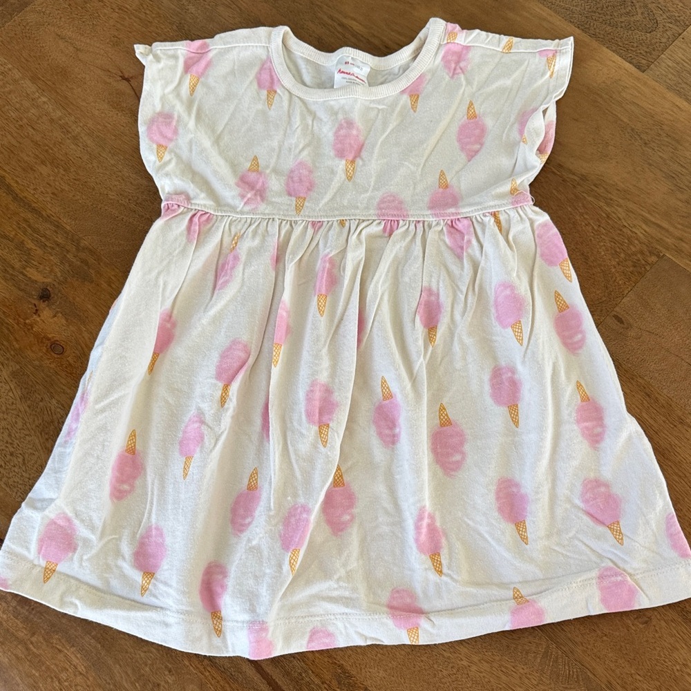 Hanna Anderson Pink and White Cotton Candy Dress size 2